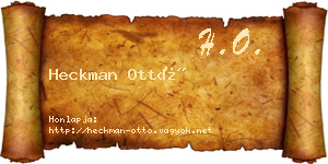 Heckman Ottó névjegykártya